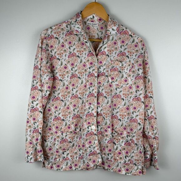 Roller Rabbit 100% Cotton Button Down Long Sleeve Floral Shirt Womens Size Small - Picture 1 of 7